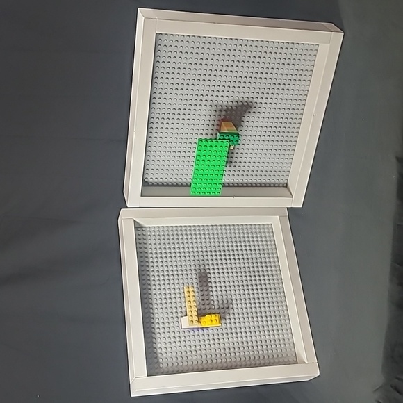 (2) Handmade 10"x10"  Gray LEGO Shadow Box Frame Wood Box - Picture 11 of 12